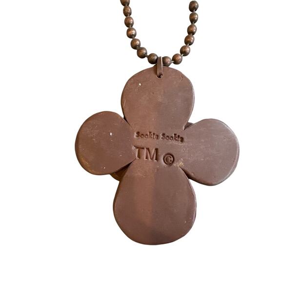 Sooki Sooki Pink Turquoise Western Rodeo Cross Flower Chunky Necklace - Picture 3 of 5